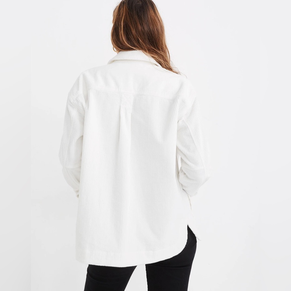 Madewell Women’s White Corduroy Shirt-Jacket Shacket size Small - Picture 2 of 9